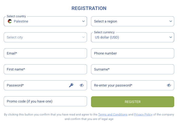 تسجيل 1xbet فلسطين